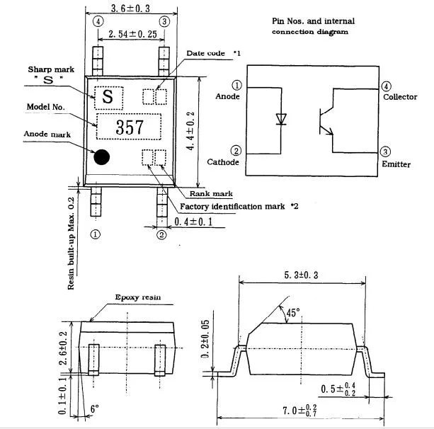 IC SMD PC357 Transistor Output Optocoupler DC Input Sop-4 LED, Integrated Circuit, OA Equipment, Audio Equipment, Home Appliance, Machine, Electronic Components