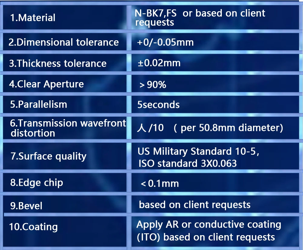 Optical Clear Glass Single Crystal Calcium Fluoride Protective Window