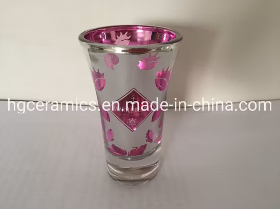  Galvanisieren Sie farbbeschichtetes Glas mit Lasergravur.  Schnapsglas mit Lasergravur